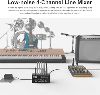 オーディオミキサー 4ch 小型 軽量 MicroMIX MH-400！送料無料 Amazon | XTUGA MH400サウンドミキサー超小型低ノイズ4